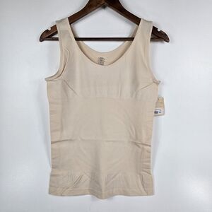 Essentials by Tummy Tank Women's 2X/3X Nude Nylon Seamless Tank NWT